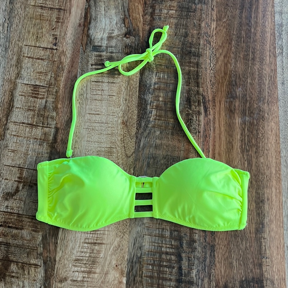 Neon yellow bikini top Victoria secret